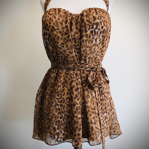 Leopard halter/strapless Top - Picture 2 of 8